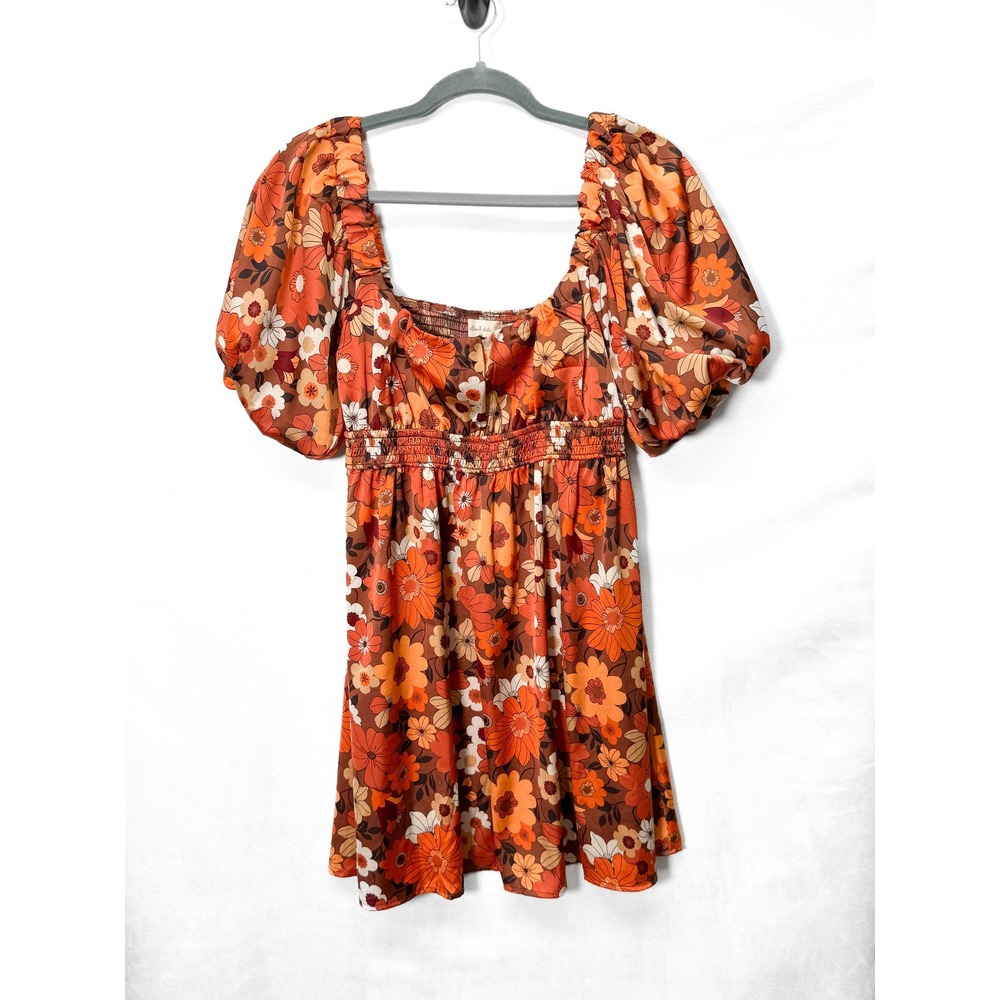 Altar'd State Floral Mini‎ Dress Cottagecore Puff Sleeve Medium y2k coquette
